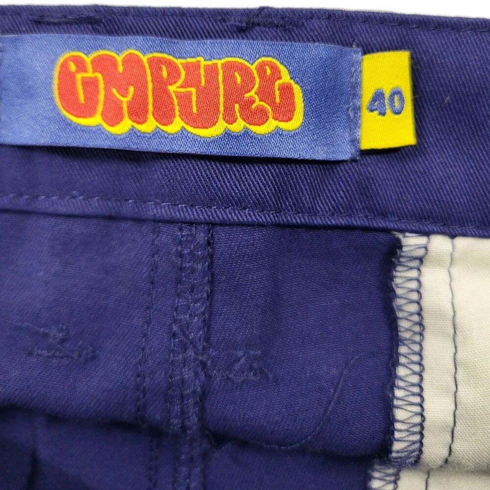Empyre Relax Cargo Pants Neon Blue Mens Size 40 Baggy Skate 90s Y2K - Picture 3 of 10